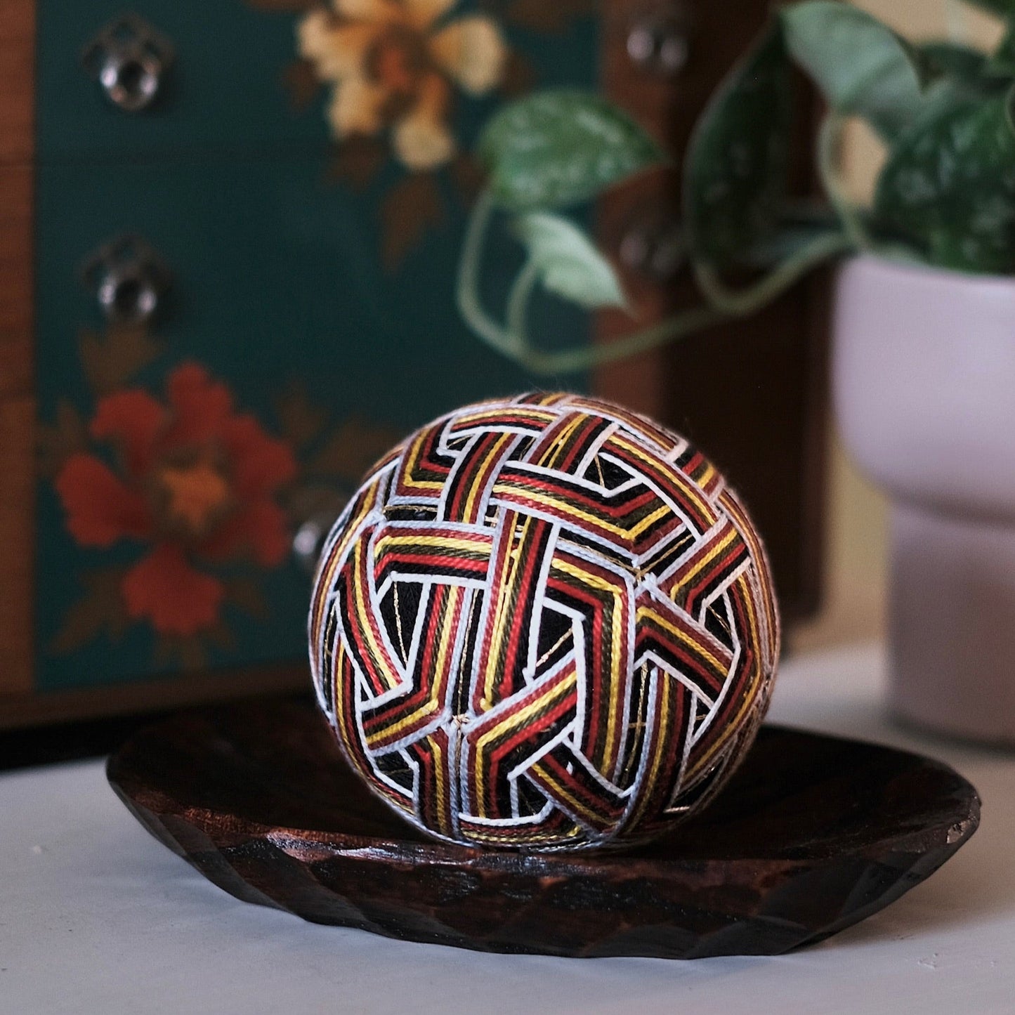 手工日本刺繡手毬|結命の糸